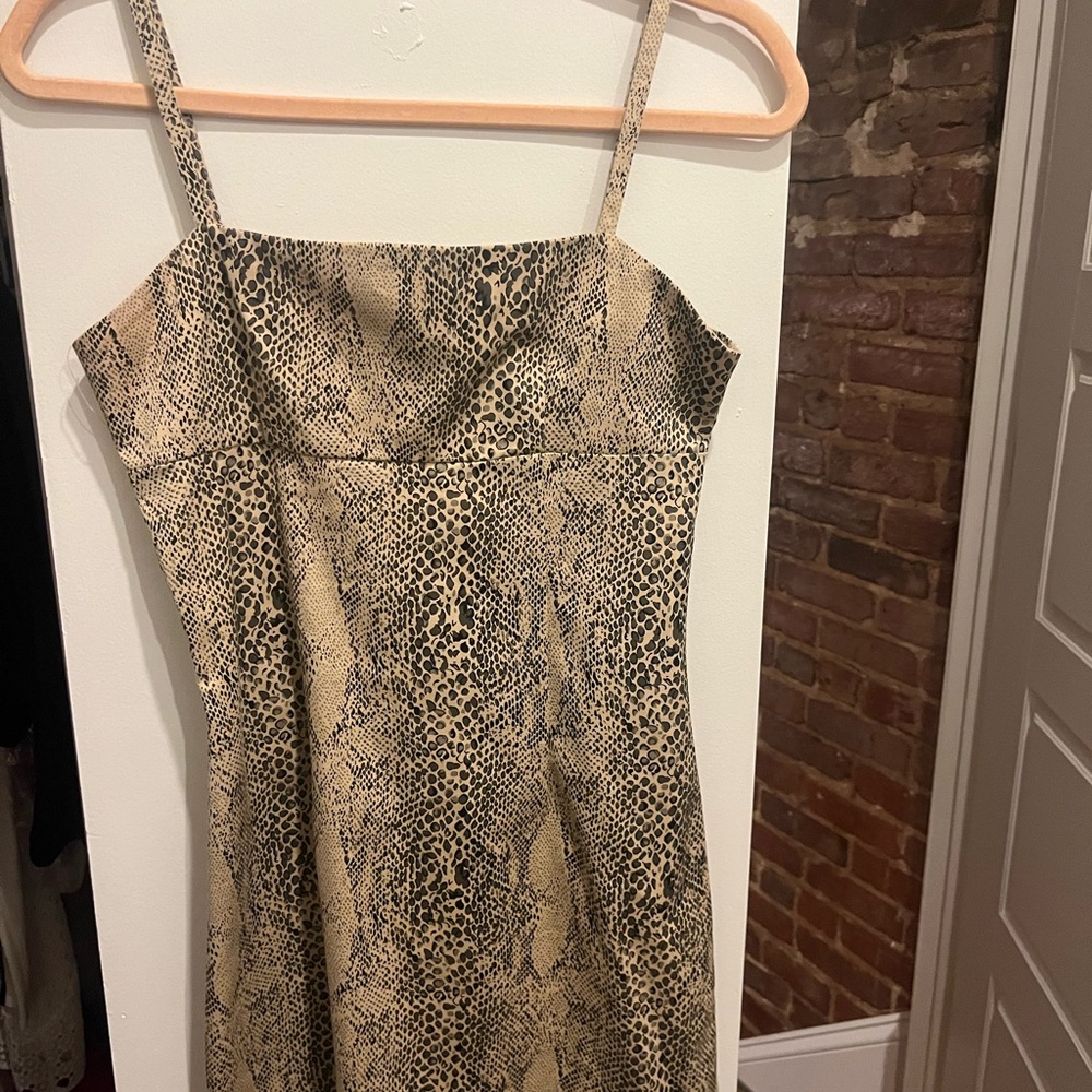 Snake Print Spaghetti Strap Dress